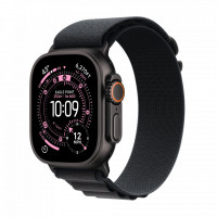 Apple Watch Ultra 3 (GPS + Cellular) 49 mm musta titaanikuori ja musta Alpine-ranneke, suuri