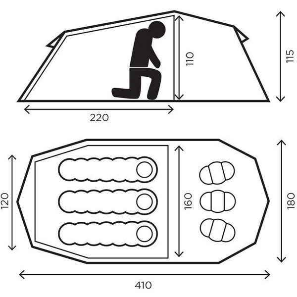 Halti XPD Ultralite 3-personers lättviktstält