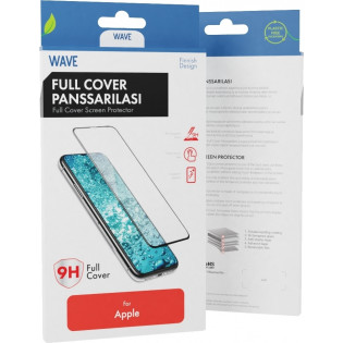 Wave Full Cover -skyddsglas, iPhone 15 Plus, svart ram