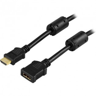 DELTACO HDMI-jatkokaapeli, 19-pin uros-naaras, 1m