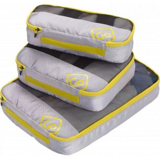 GoTravel Triple Packing Cubes -packpåsar, 3-delad, gul